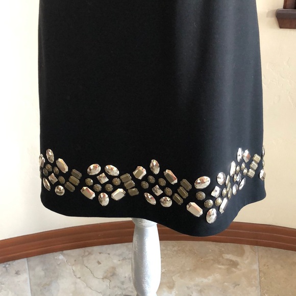 SOLD - INC Black Dress with Brass Bead Accents - Picture 5 of 7